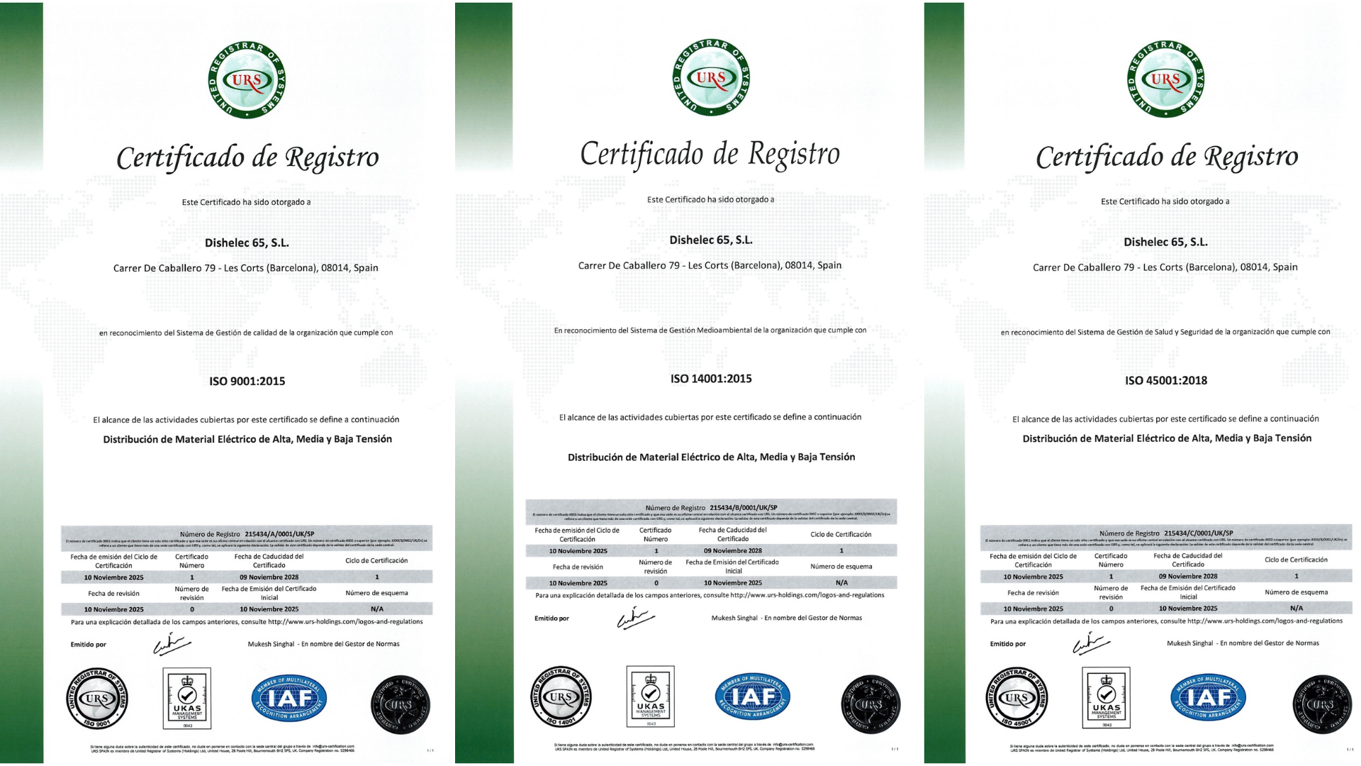 Certificaciones ISO 9001 14001 45001